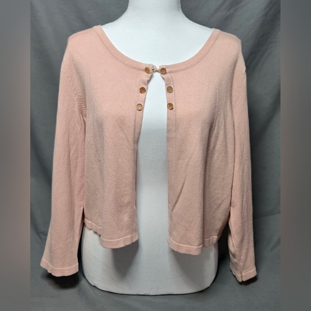 7th Avenue Design Studio Pink Jewel Button Cardigan Sweater – Size Large